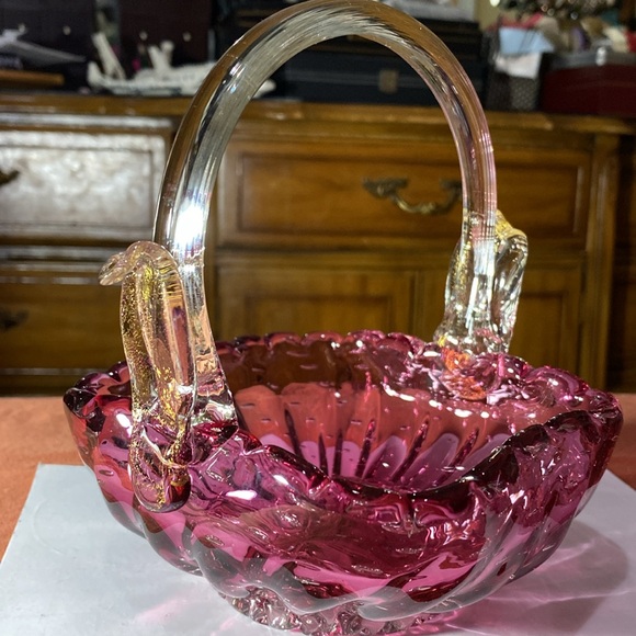 Murano Other - MURANO ART GLASS BASKET-1950’s
